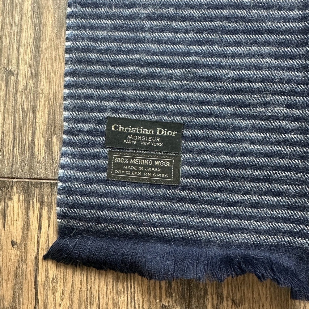 Dior Striped Navy Scarf